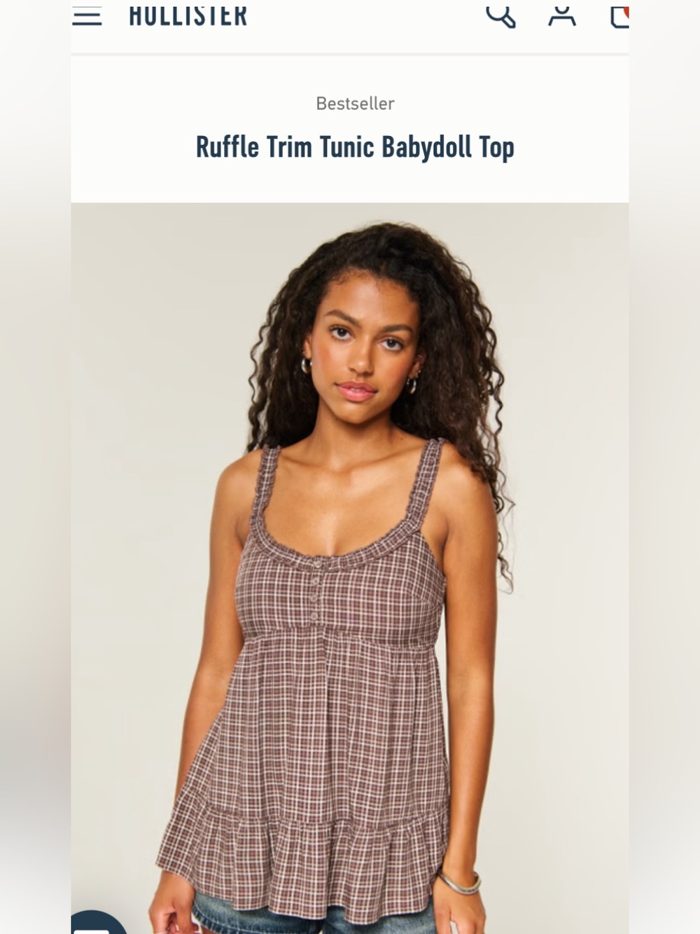 Hollister Plaid Lace-up Cami Top